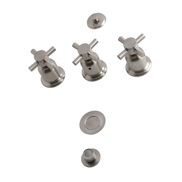 Concord KB6328DX 3-Handle Bidet Faucet, Brushed Nickel